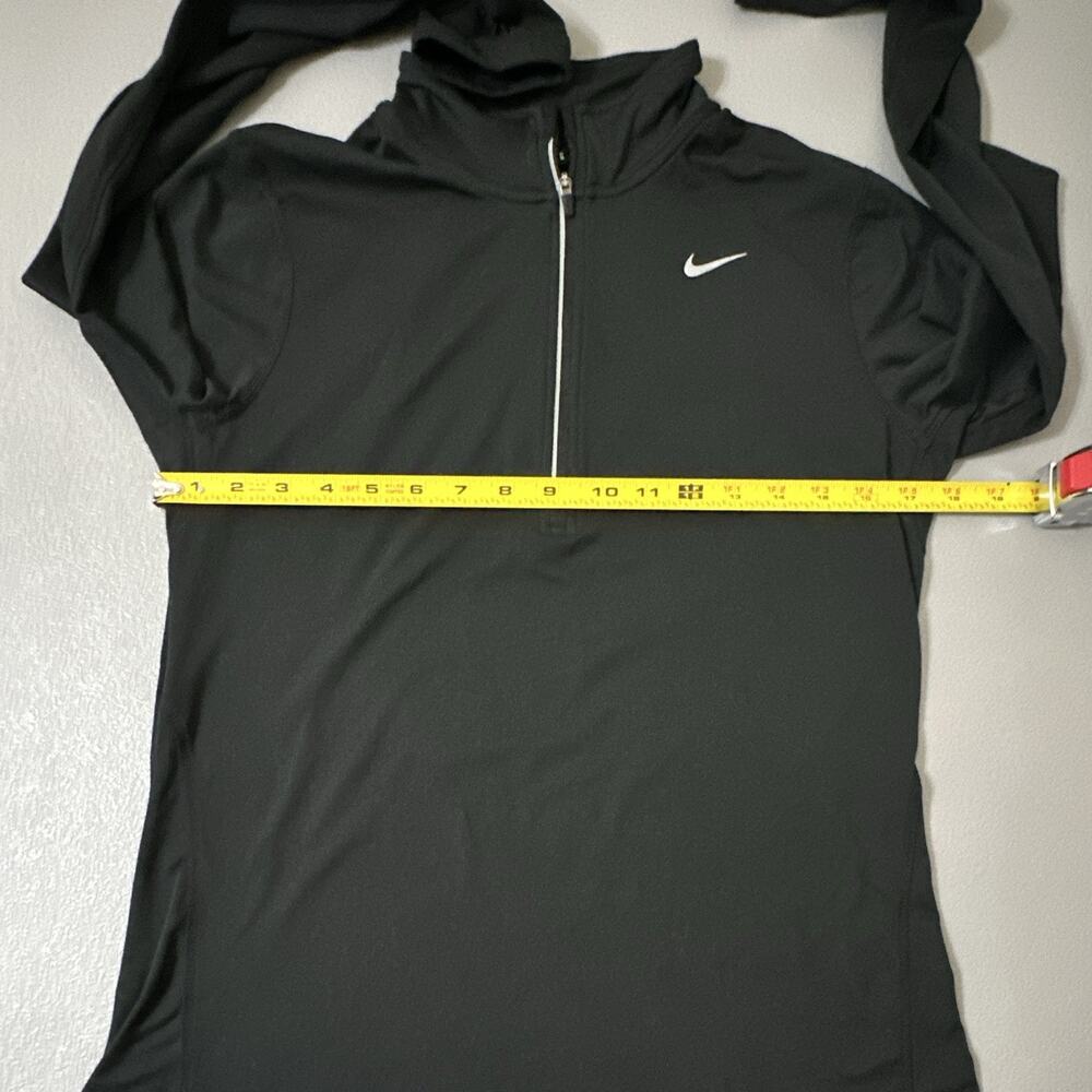 Nike Dri-FIT Womens Running 1/4 Zip Mock Neck Long Sleeve Black M Reflective - Picture 8 of 14